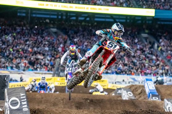 Justin Barcia races at Round 14 of the AMA Supercross Series at Met Life Stadium in East Rutherford, NJ, USA on 22 April, 2023. // Garth Milan / Red Bull Content Pool // SI202304240011 // Usage for editorial use only //