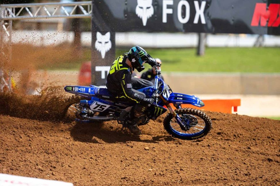 #75 Josh Hill (Yamaha) at Round 2 Australian Supercross Championship, Adelaide Showgrounds in Adelaide, South Australia.

Shot by Marc Jones Photography.

Image Details
Camera: Canon Canon EOS R3
Lens: Canon EF 300mm f/2.8L IS II USM
f 2.8
1/2000 sec
ISO 160
Credit: Marc Jones
Date: 29 October 2022