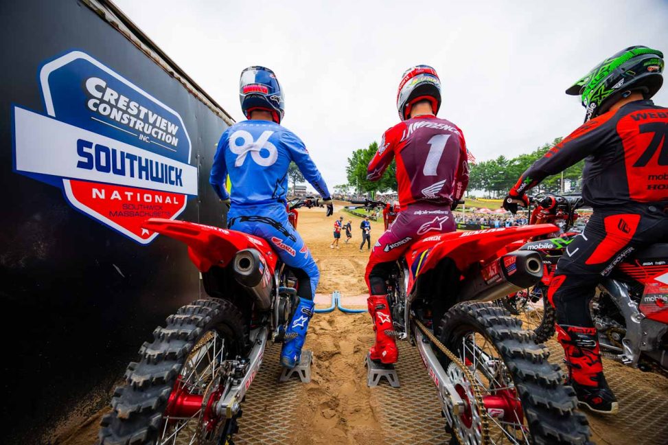 Hunter Lawrence at AMA Motocross Series Round 05 at MX 338 in Southwick, MA, USA on 29 June, 2024. // Garth Milan / Red Bull Content Pool // SI202407010023 // Usage for editorial use only //
