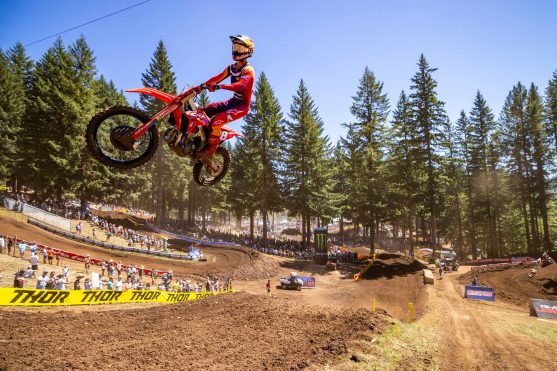 Jett Lawrence races at Round 8 of the AMA Motocross Series at Washougal MX Raceway in Washougal, WA, USA on 22 July, 2023. // Garth Milan / Red Bull Content Pool // SI202307240068 // Usage for editorial use only //