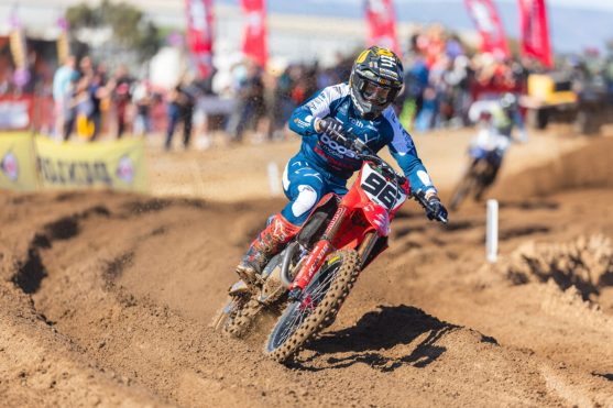 MX1 Race 1 at Rd 3 ProMX Championship, MRA,South Australia.
Image Details
Camera: Canon Canon EOS R3
Lens: RF100-300mm F2.8 L IS USM
f 2.8
1/2000 sec
ISO 200
Credit: Marc Jones/Foremost Media
Date: 5 May 2024