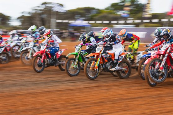 MX1 Race 2 at Rd 5 ProMX Championship, Murray Bridge,South Australia.
Image Details
Camera: Canon Canon EOS R3
Lens: RF100-300mm F2.8 L IS USM
f 5.6
1/80 sec
ISO 100
Credit: Marc Jones/Foremost Media
Date: 23 June 2024