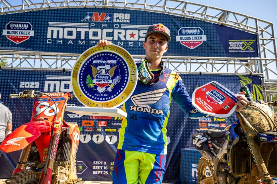 Hunter Lawrence races at Round 10 of the AMA Motocross Series at Budds Creek Raceway in Mechanicsville, MD, USA on 19 August, 2023. // Garth Milan / Red Bull Content Pool // SI202308210065 // Usage for editorial use only //